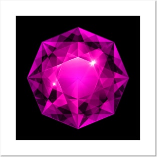 Octacore Pink Gemstone Posters and Art